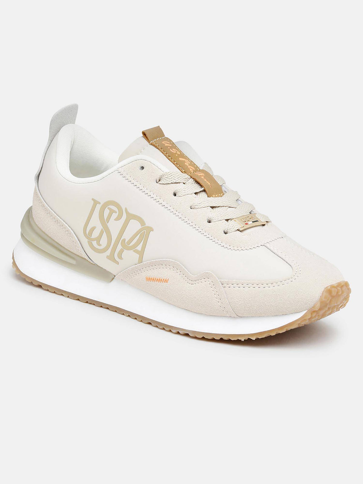 Esme Beige Monogram Sneakers Shoes | SN09 - view 2
