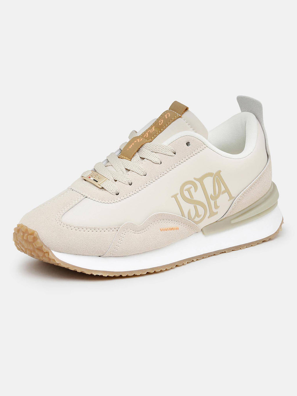 Esme Beige Monogram Sneakers Shoes | SN09 - view 5