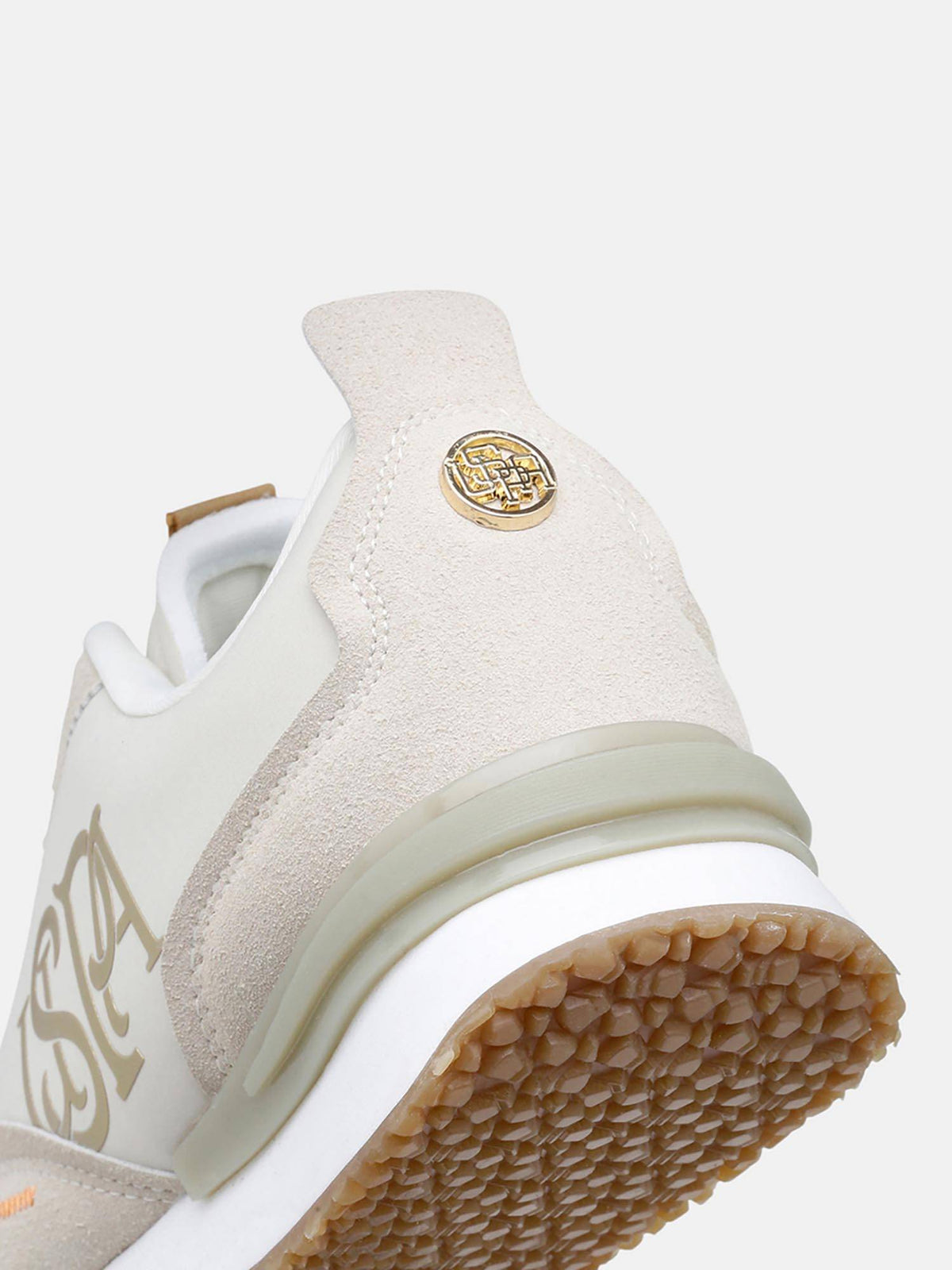 Esme Beige Monogram Sneakers Shoes | SN09 - view 6