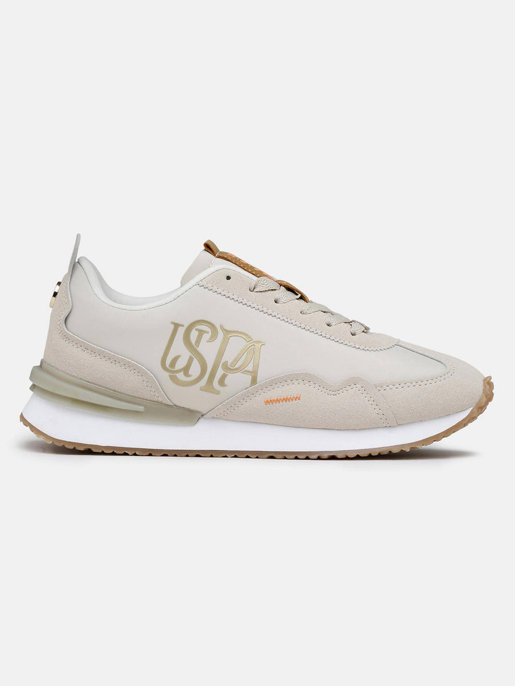 Esme Beige Monogram Sneakers Shoes | SN09 - view 7
