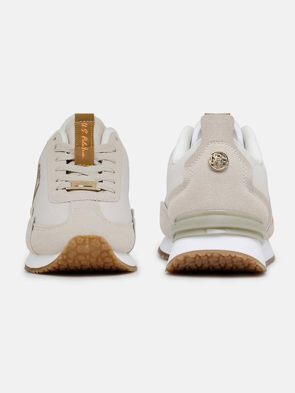 Esme Beige Monogram Sneakers Shoes | SN09 - view 9
