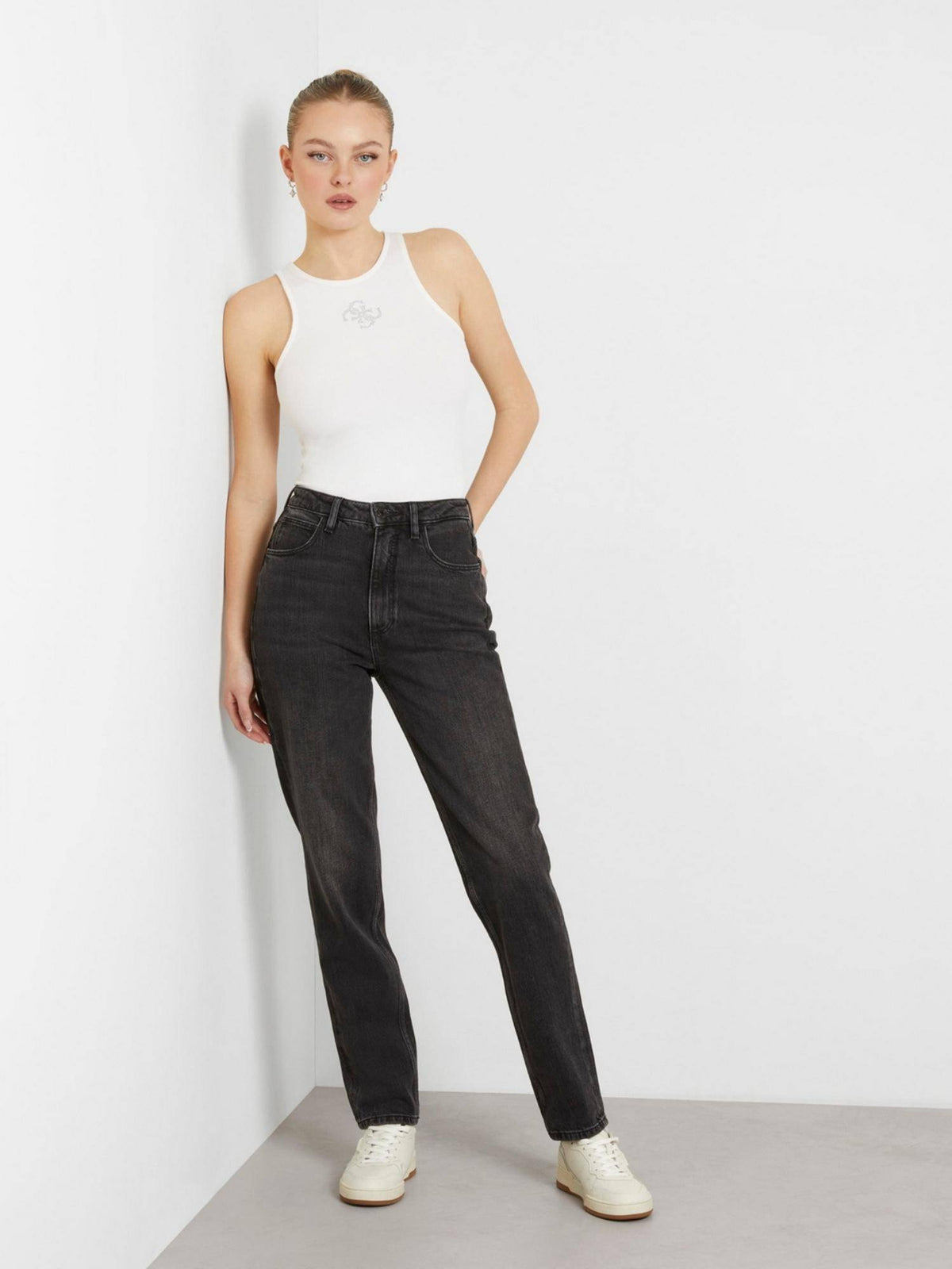 Authentic Black Solid High Rise Jeans | RF89 - view 2
