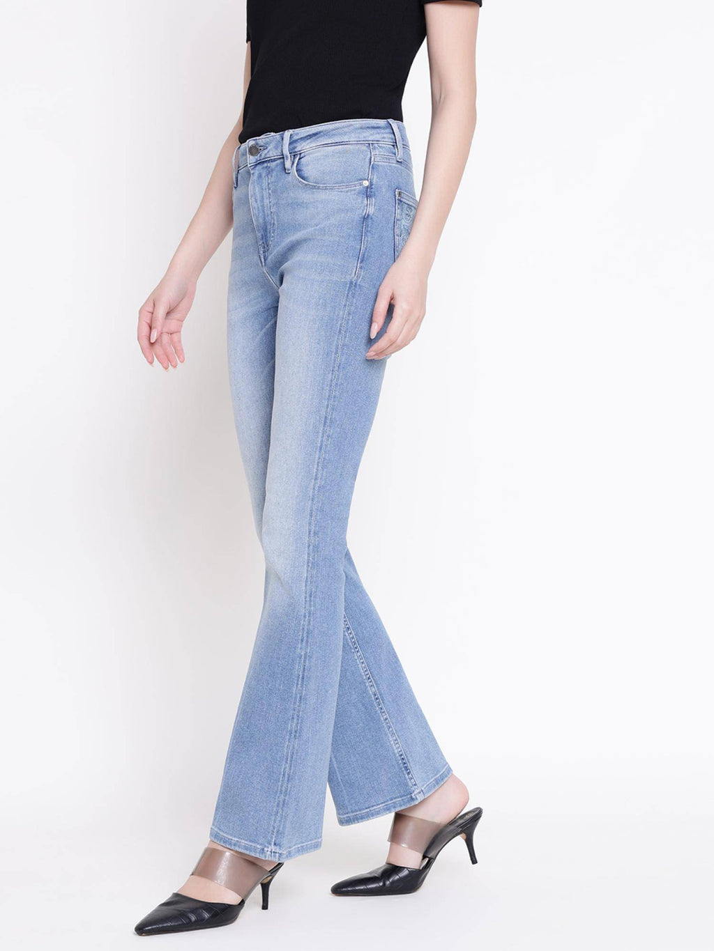 Women Flare Snowdonia Solid Bootcut Fit Denim Jeans | BT10 - view 2