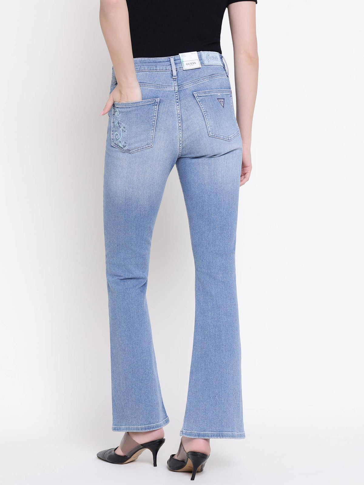 Women Flare Snowdonia Solid Bootcut Fit Denim Jeans | BT10 - view 4