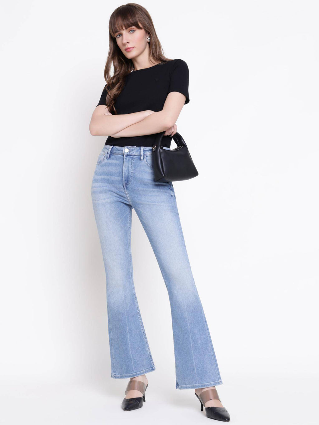Women Flare Snowdonia Solid Bootcut Fit Denim Jeans | BT10 - view 5
