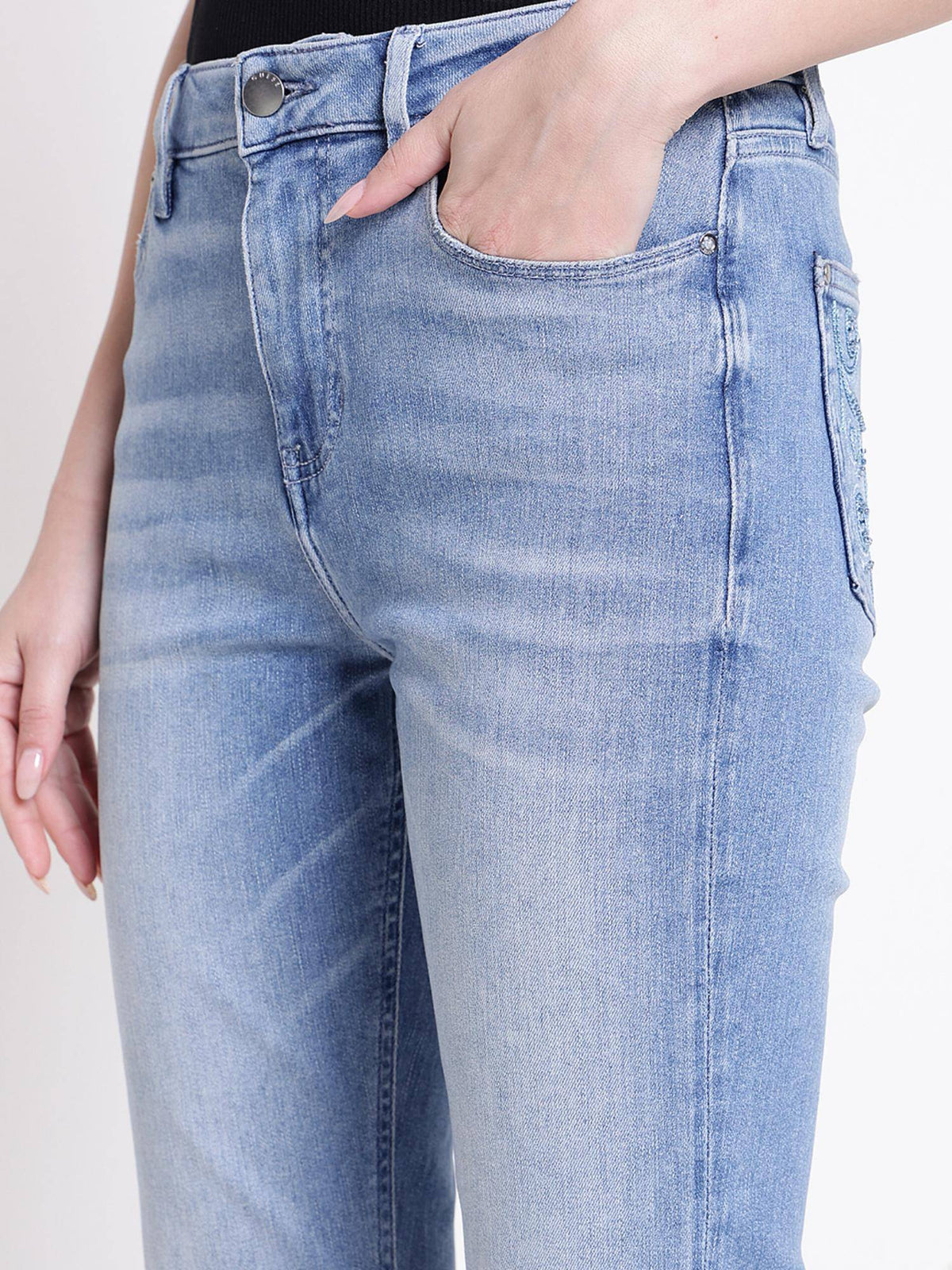 Women Flare Snowdonia Solid Bootcut Fit Denim Jeans | BT10 - view 6
