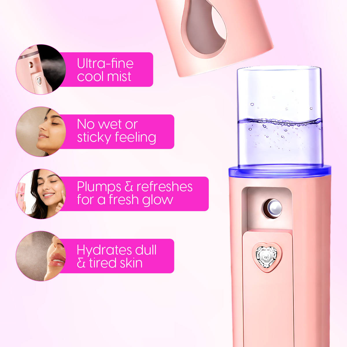 Face Mist Sprayer Nano Facial Mister Hydrating Spray Electric Travel Skin & Makeup Humidifier | C83 - view 2