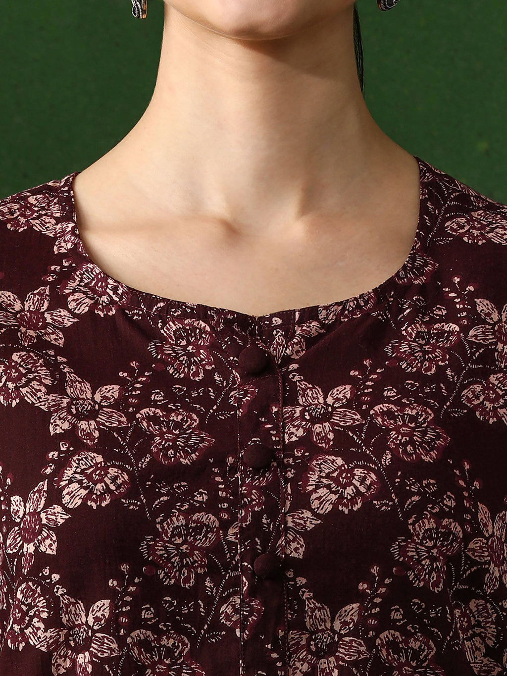 Red Floral Printed Straight Pure Cotton Kurta | FY93 - view 12