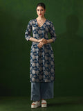 Red Floral Printed Straight Pure Cotton Kurta | FY93 - view 13