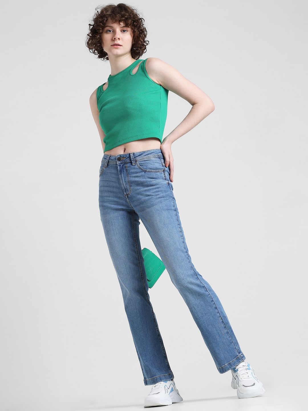Light Blue High Rise Flared Jeans