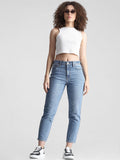Light Blue High Rise Mom Fit Jeans