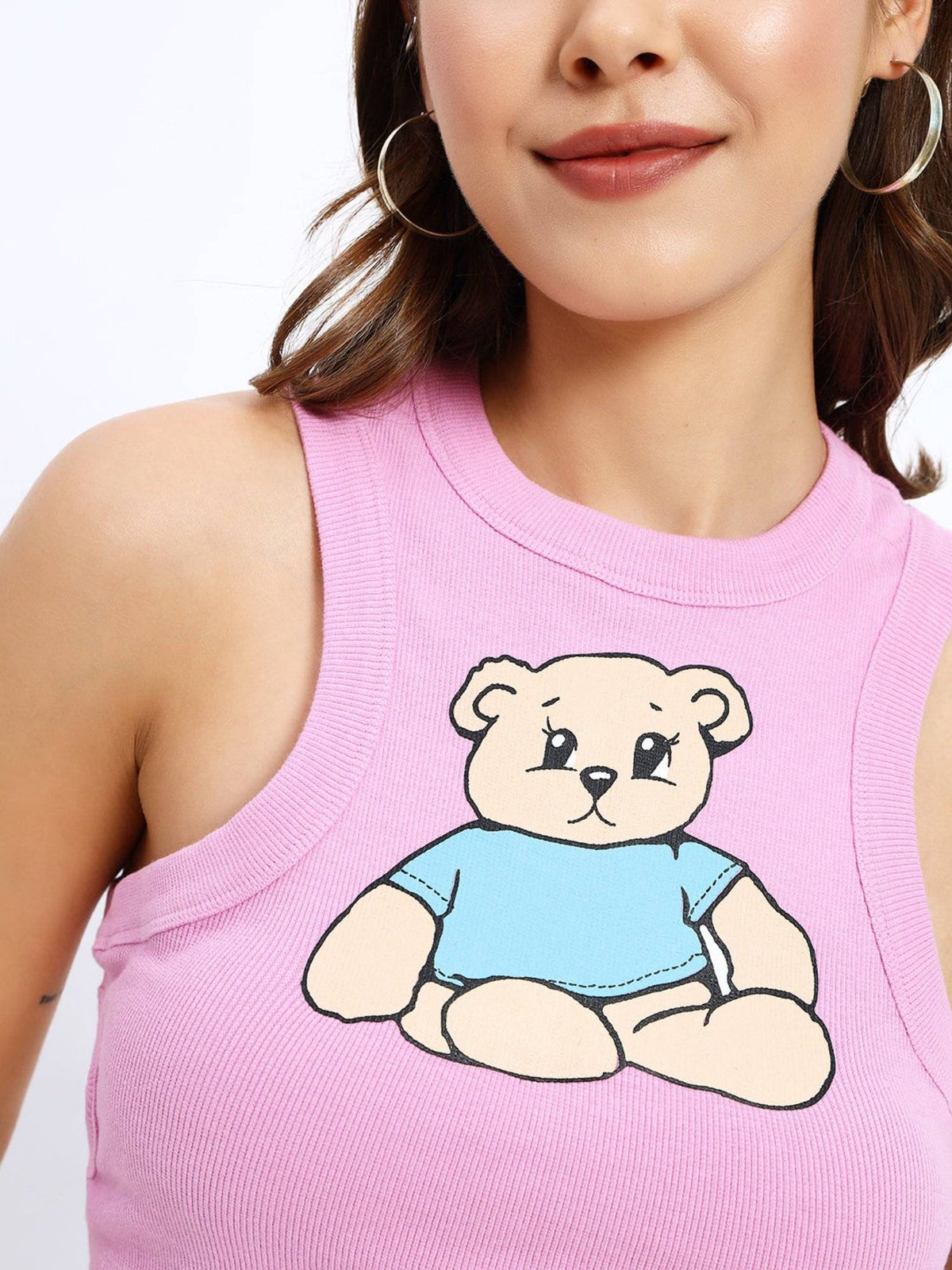 Pink Teddy CutBack Cami Top | TT98 - view 5