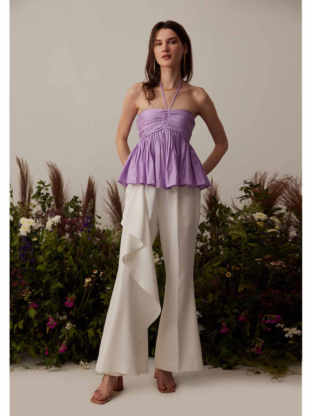 Lavender Solid/Plain Holly Halter Top | HT67 - view 5