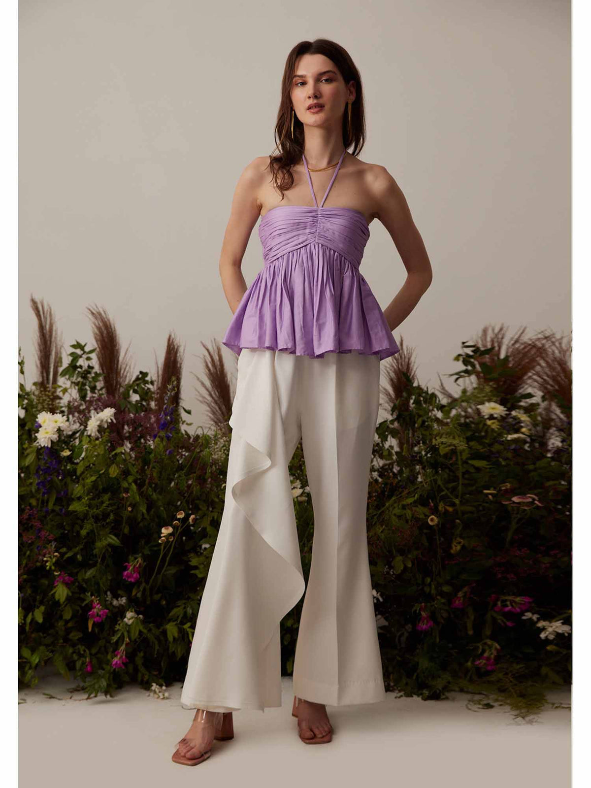 Lavender Solid/Plain Holly Halter Top | HT67 - view 5