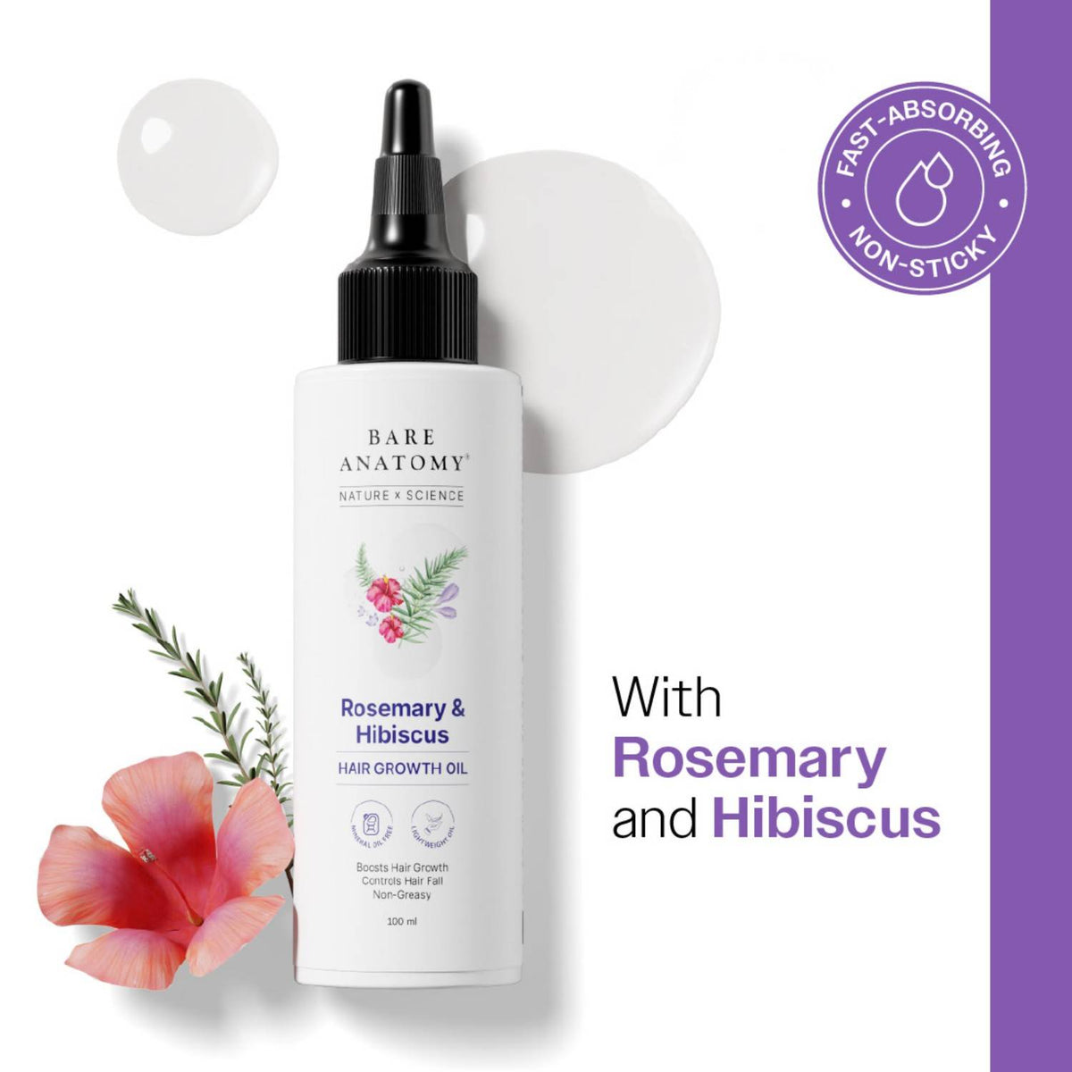 Rosemary Hibiscus Hair Growth Oil | Nourishes, Strengthens & Controls Hair Fall | H85 - view 1
