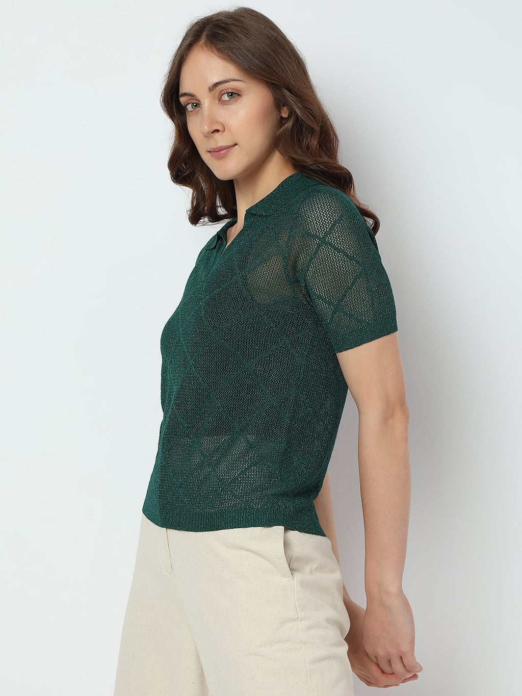 Green Knit Polo T-Shirt