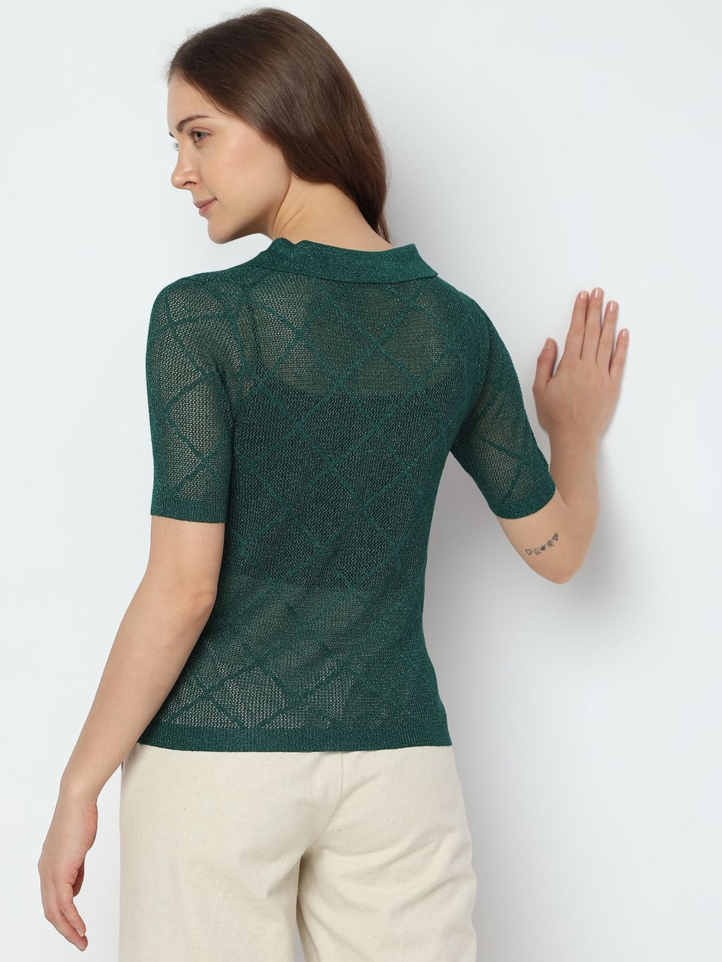 Green Knit Polo T-Shirt