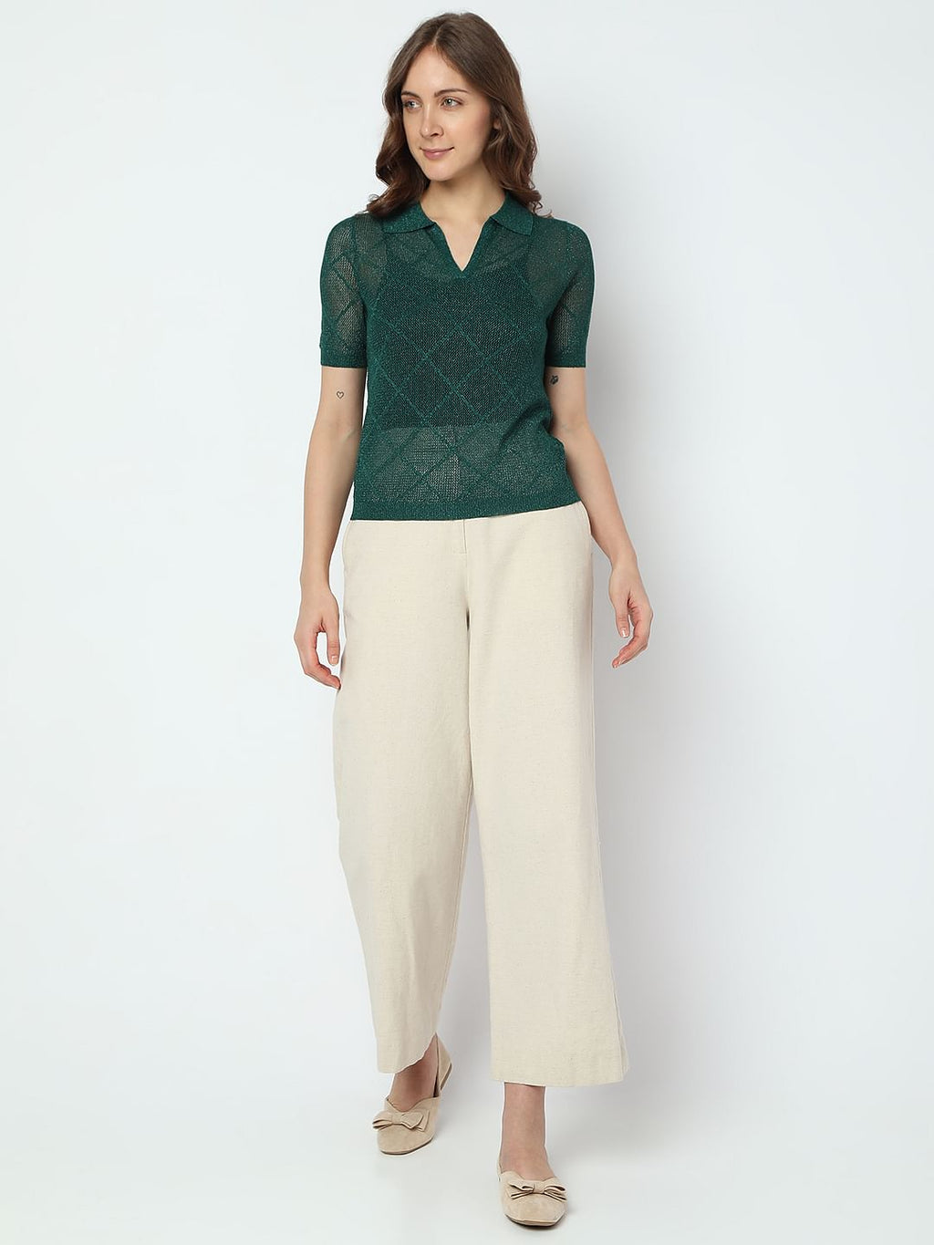 Green Knit Polo T-Shirt