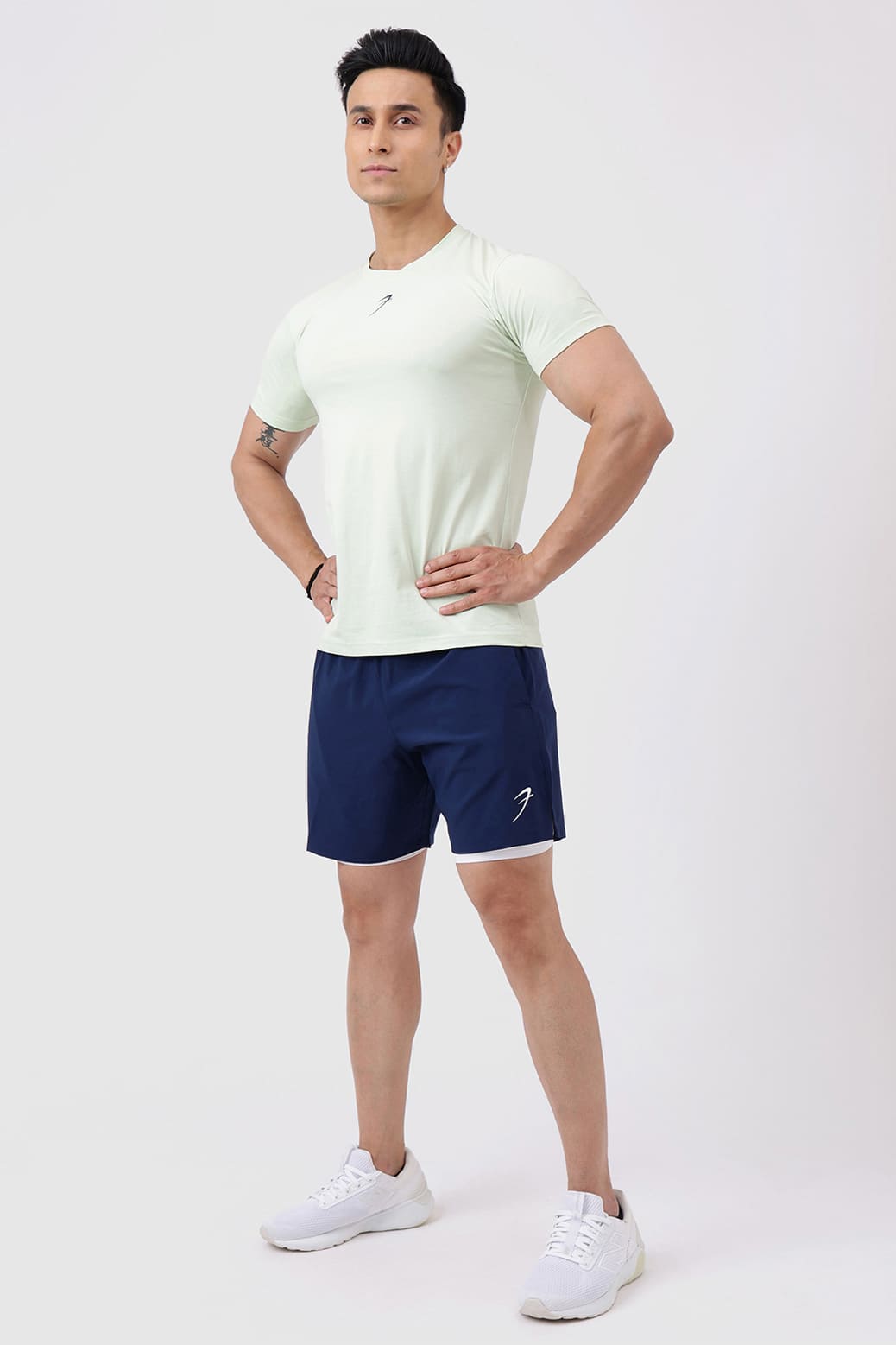 2 in 1 Compression Shorts Navy