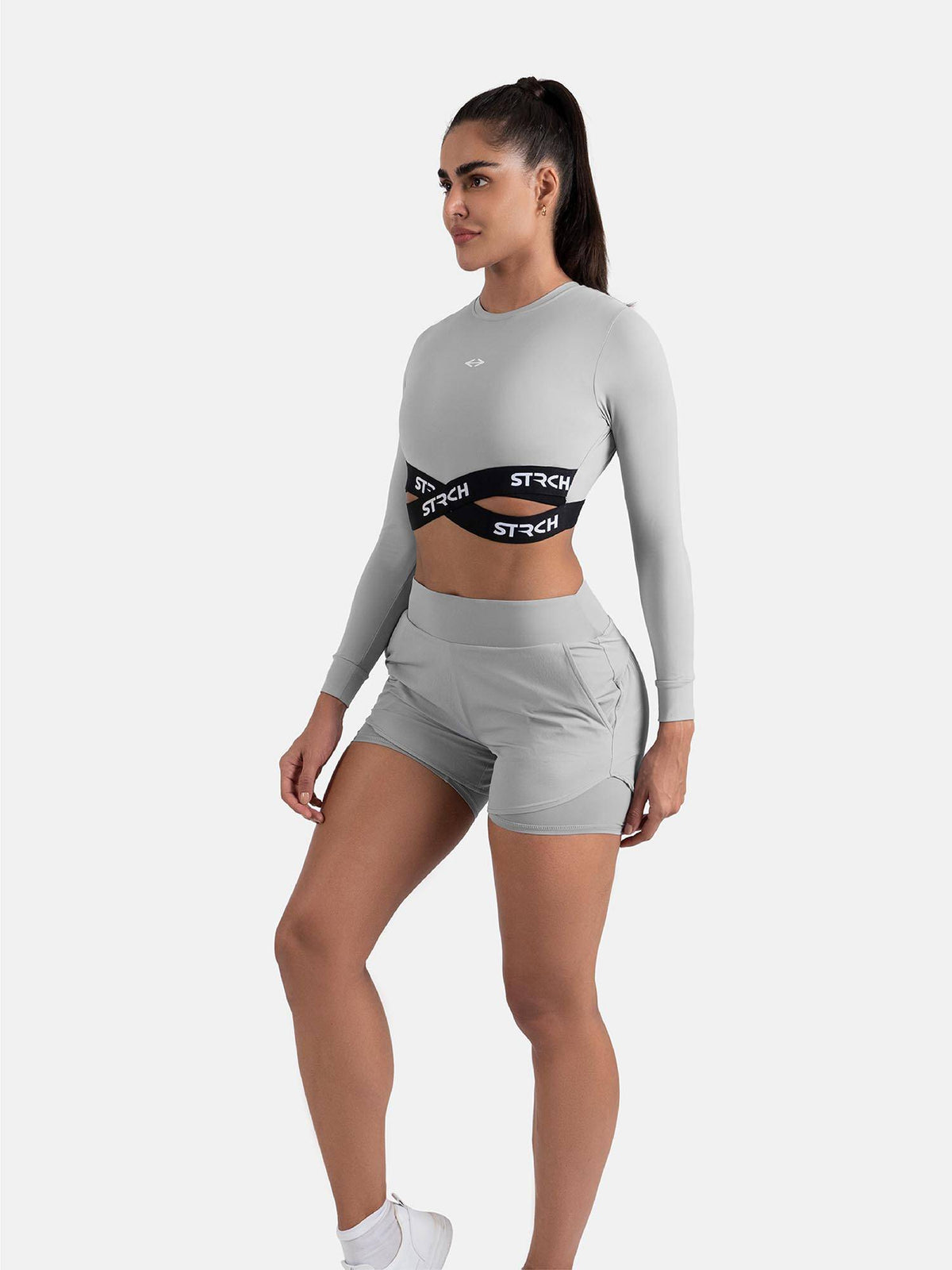Fast As Flash Womens Double Layered Shorts - Grey - view 2