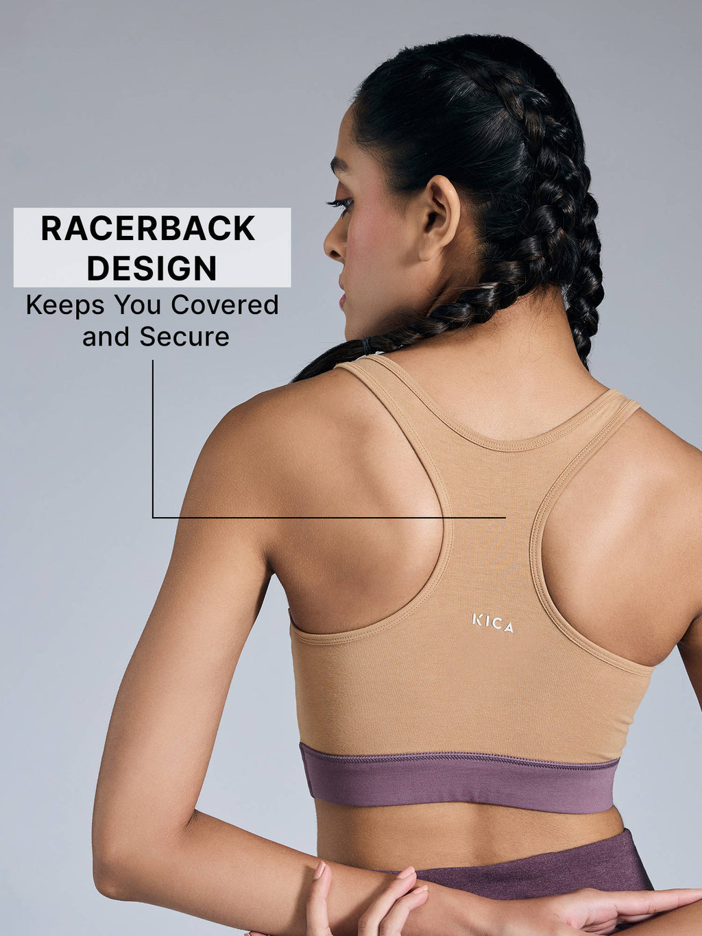 Cotton Slip-On Sports Bra with Removable Pads KIC104 -Navy | sb09 - view 31