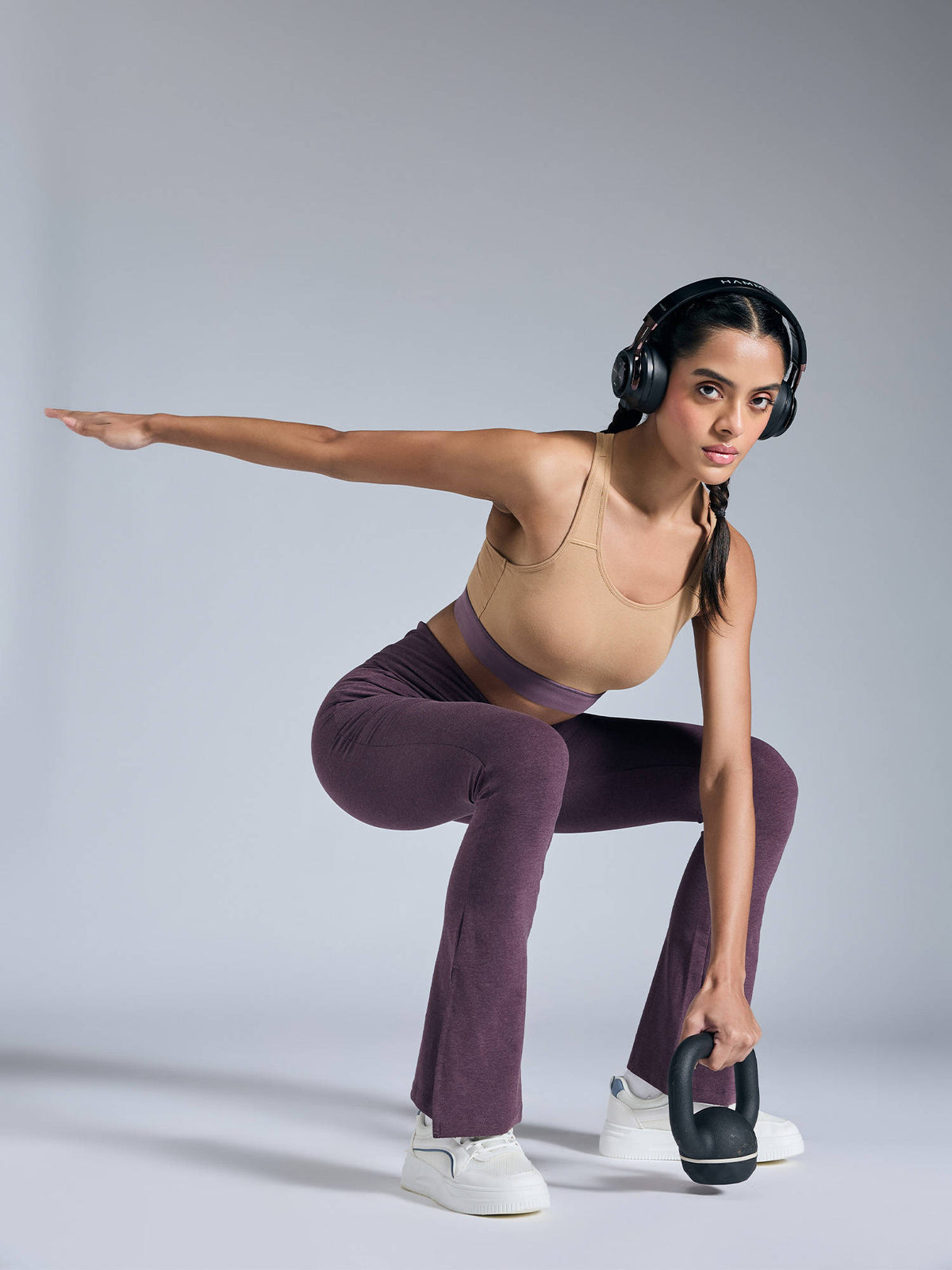 Cotton Slip-On Sports Bra with Removable Pads KIC104 -NUDE | sb09 - view 6