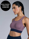 Cotton Slip-On Sports Bra with Removable Pads KIC104 -Navy | sb09 - view 7