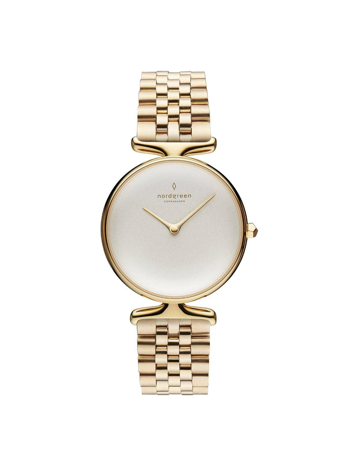 Unika 32mm Gold White Dial with Gold 5 Link Watch Strap | W92 - view 1