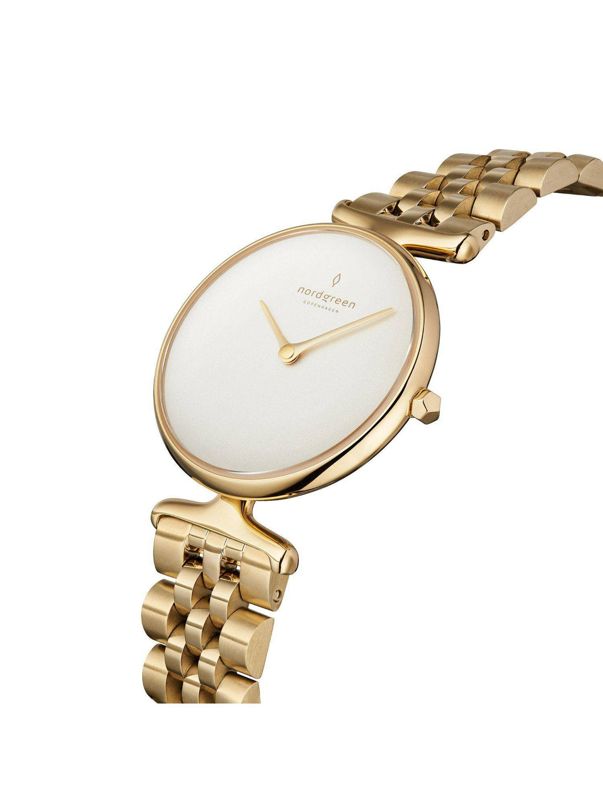 Unika 32mm Gold White Dial with Gold 5 Link Watch Strap | W92 - view 2
