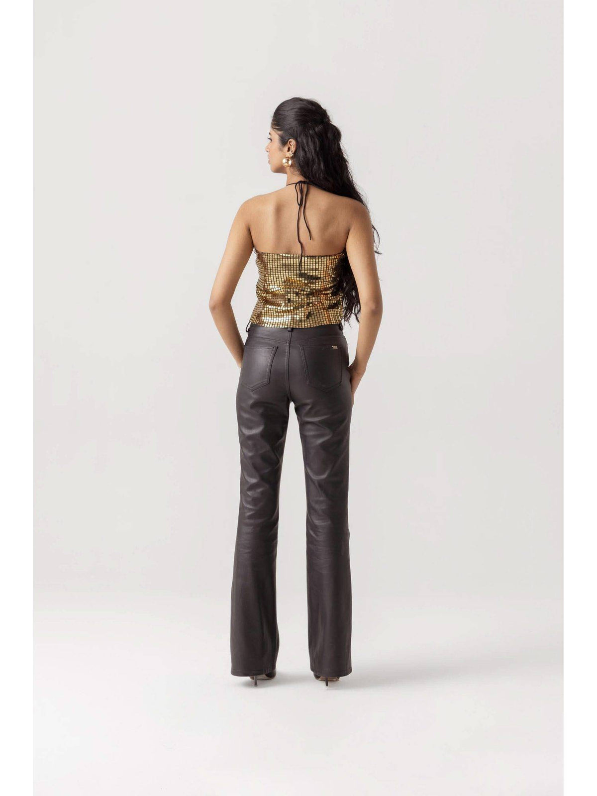 Nargis Halter Neck Gold Top | HT67 - view 2