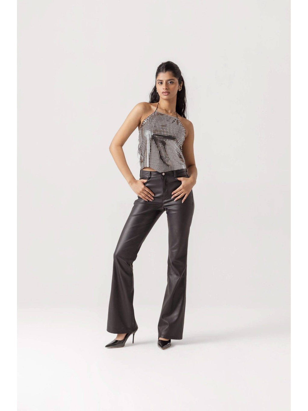 Nargis Halter Neck Silver Top | HT67 - view 4
