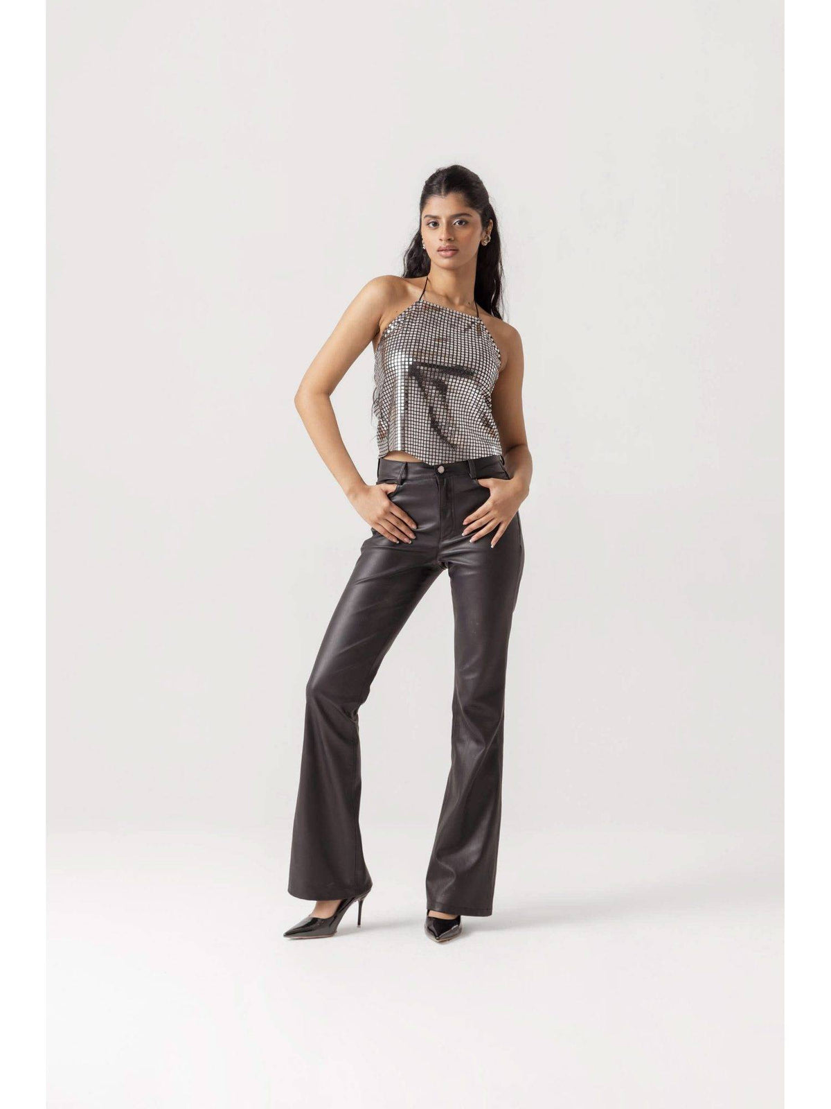 Nargis Halter Neck Silver Top | HT67 - view 4
