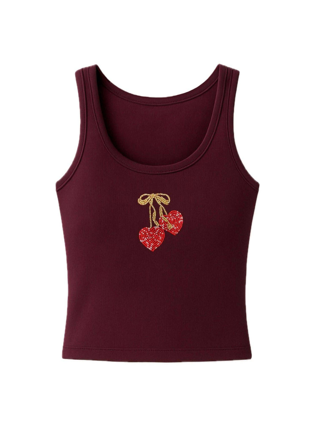 Heart Burgundy Tank Top | TT98 - view 1