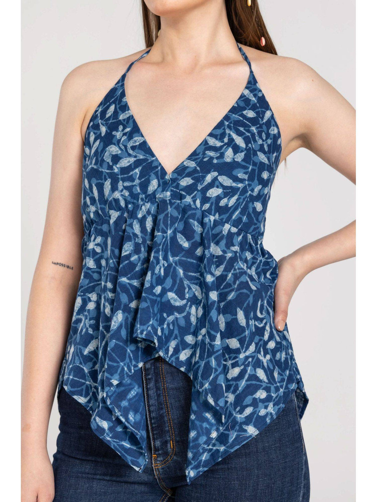 Navy Blue Halter Top | HT67 - view 2
