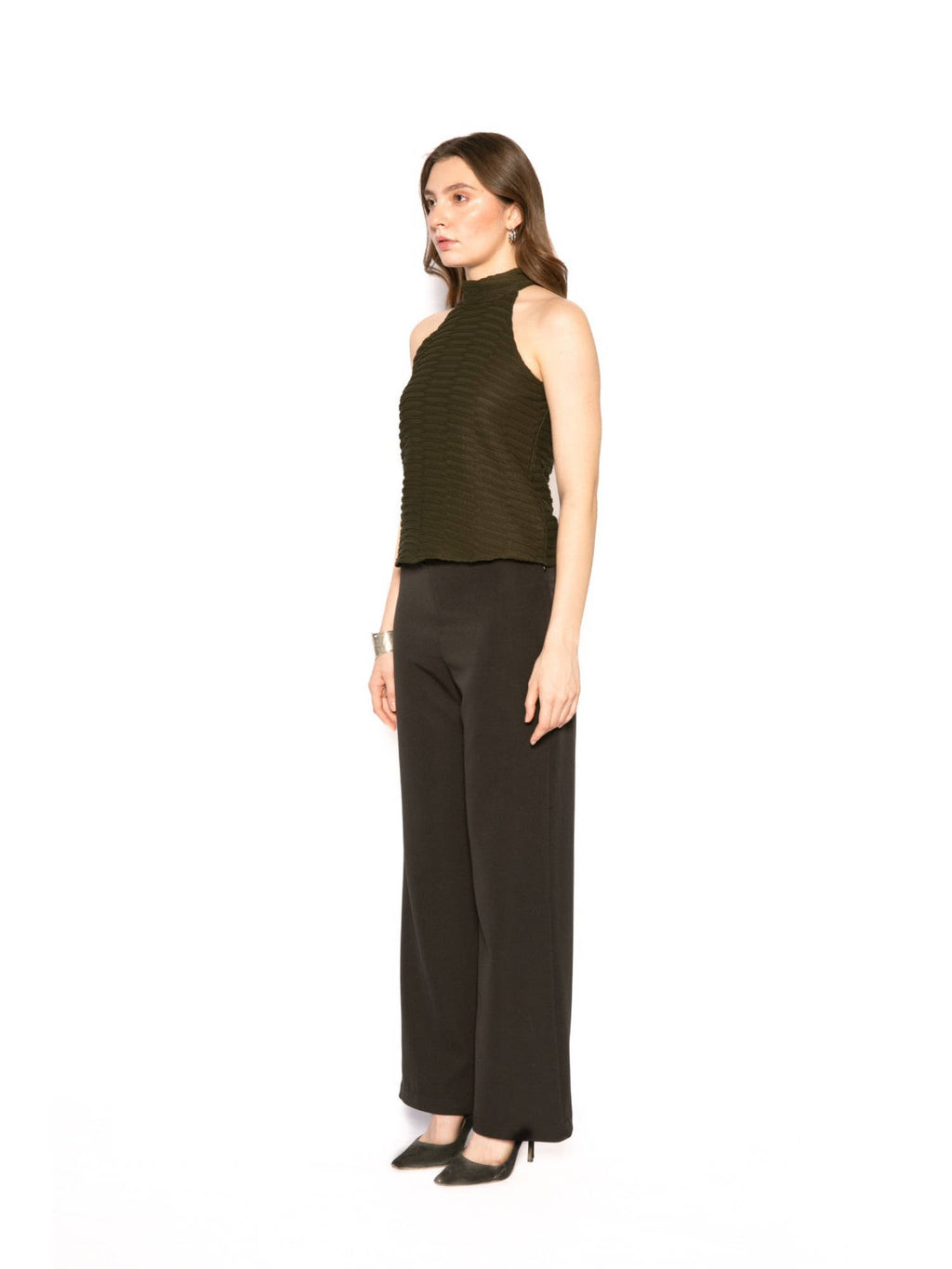 Womens Altair Solid Olive Top | HT67 - view 2