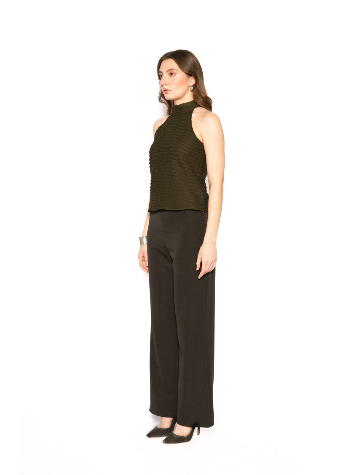 Womens Altair Solid Olive Top | HT67 - view 2