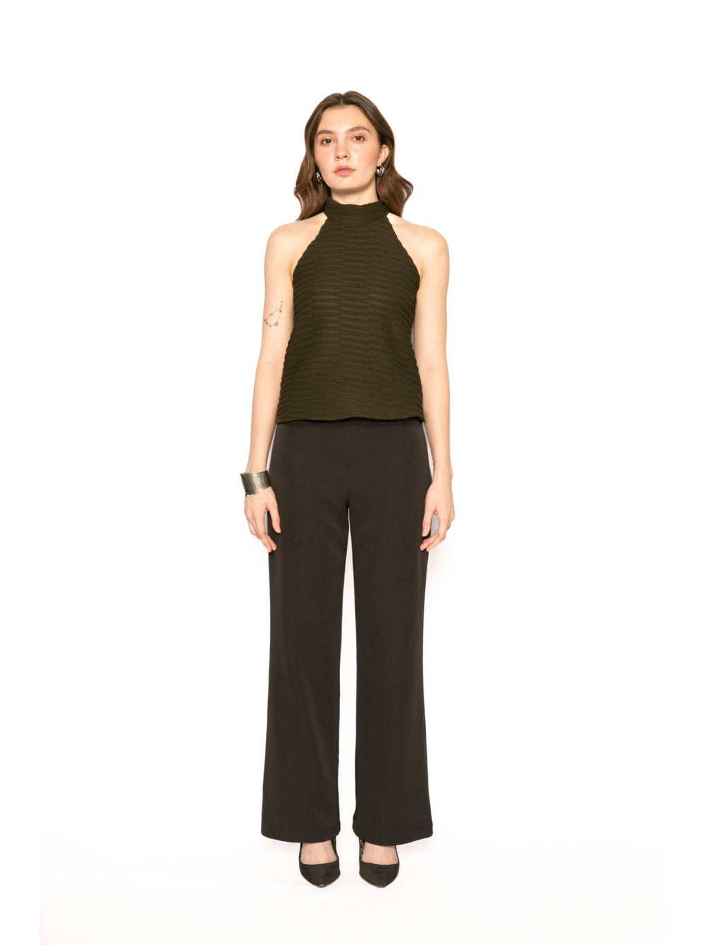 Womens Altair Solid Olive Top | HT67 - view 1