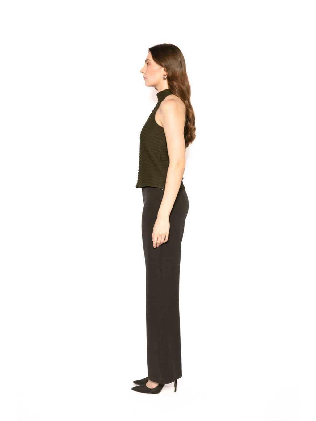 Womens Altair Solid Olive Top | HT67 - view 3