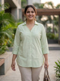 Green Stripe Cotton Shirt | S67 - view 1