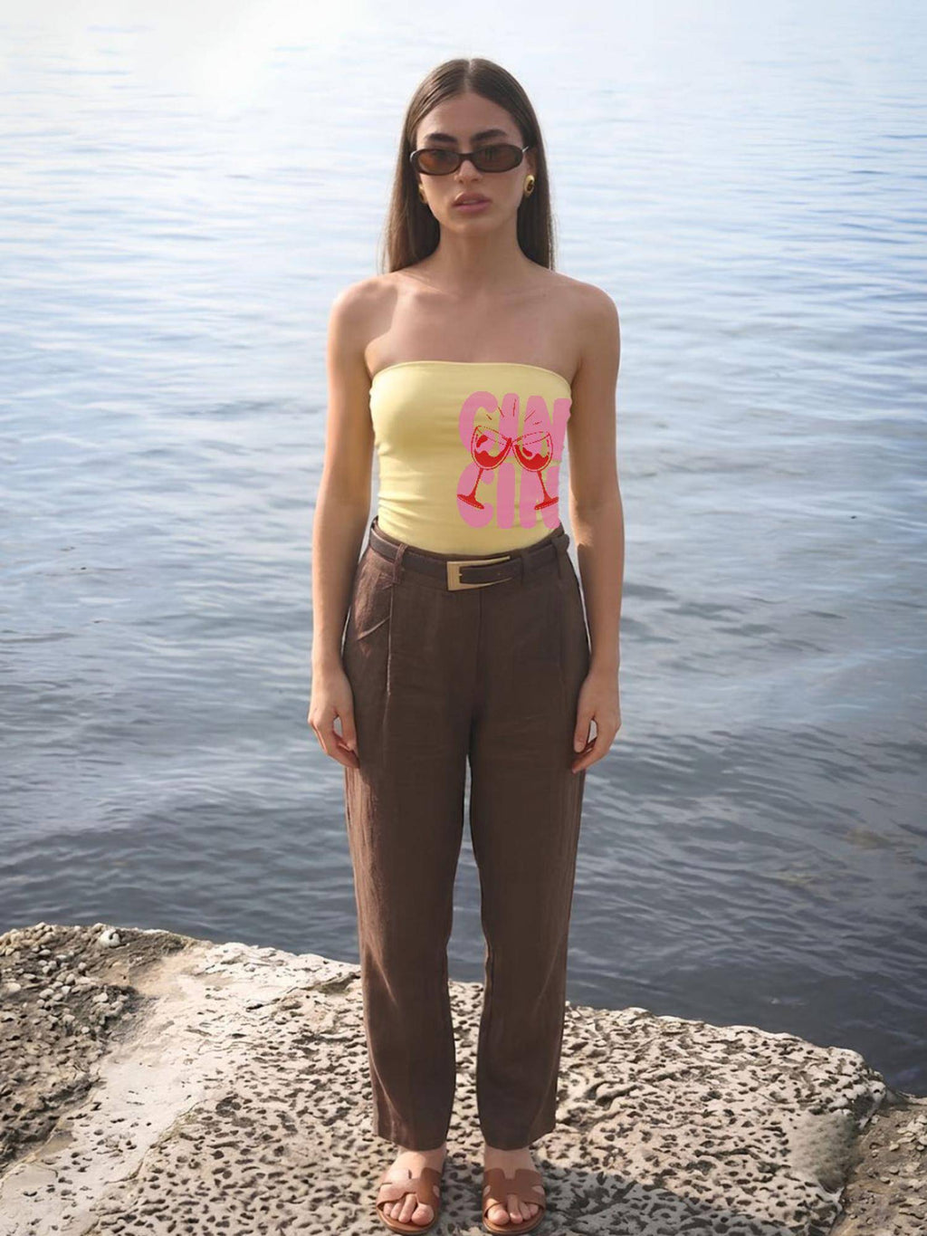 Yellow Cin Cin Sun Tube Crop Top | TT90 - view 4