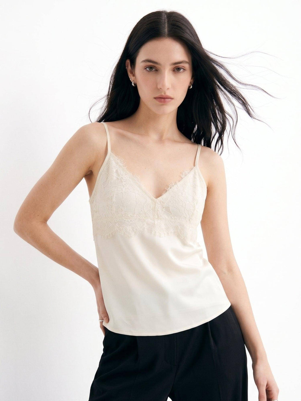 Cream Strappy Lace Bustier Camisole | TT98 - view 2