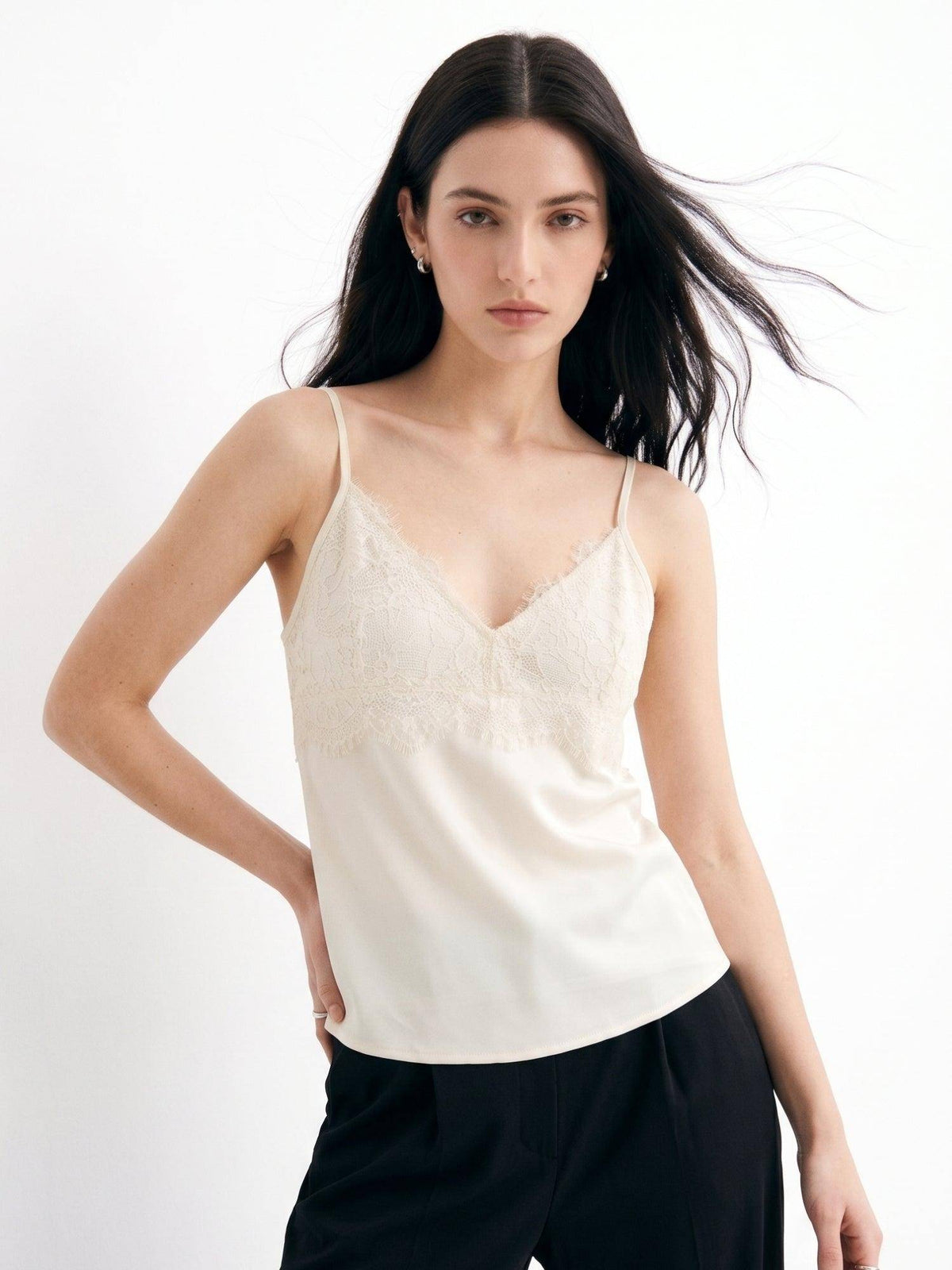 Cream Strappy Lace Bustier Camisole | TT98 - view 2