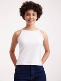 Stretchable Halter Neck LivIn Camisole - White | TT98 - view 1