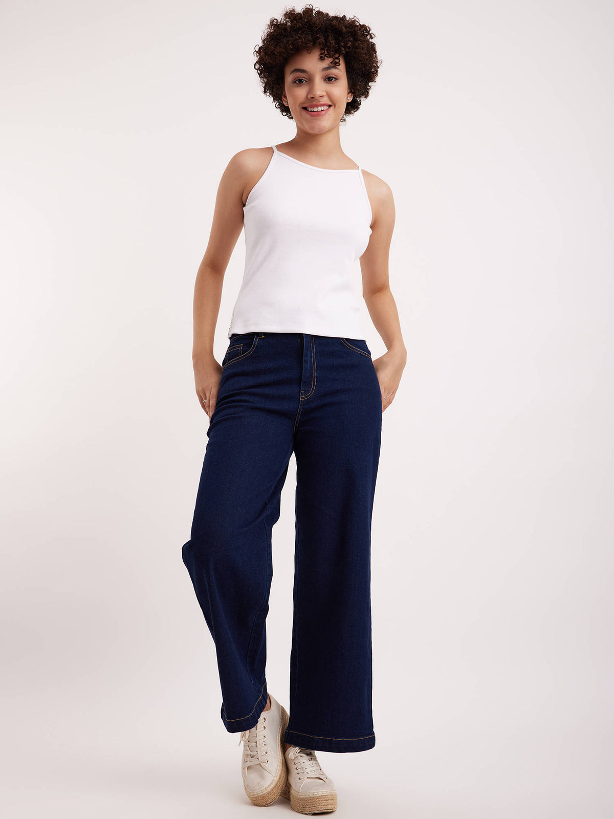 Stretchable Halter Neck LivIn Camisole - White | TT98 - view 4