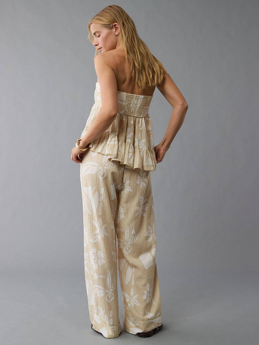 Beige Floral Regular Fit Top | TT90 - view 2
