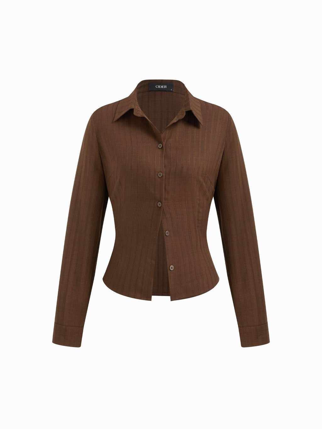 Textured Women's Regular Fit Collar Button-Down Shirt Wine | S67 - view 13