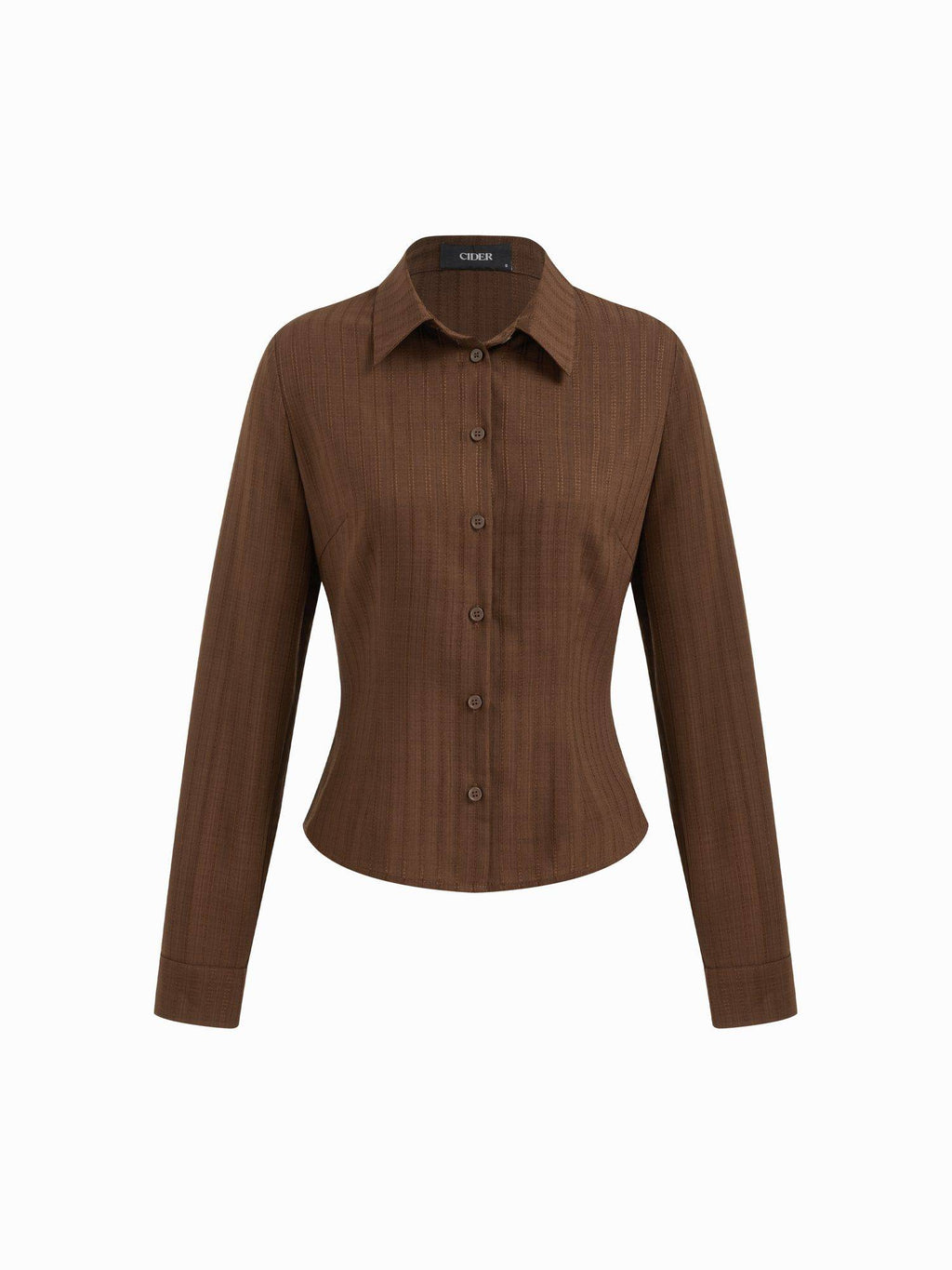 Textured Women's Regular Fit Collar Button-Down Shirt Wine | S67 - view 15