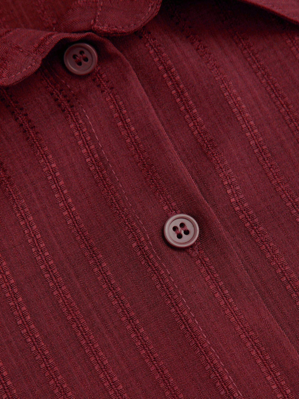 Textured Women's Regular Fit Collar Button-Down Shirt Wine | S67 - view 5
