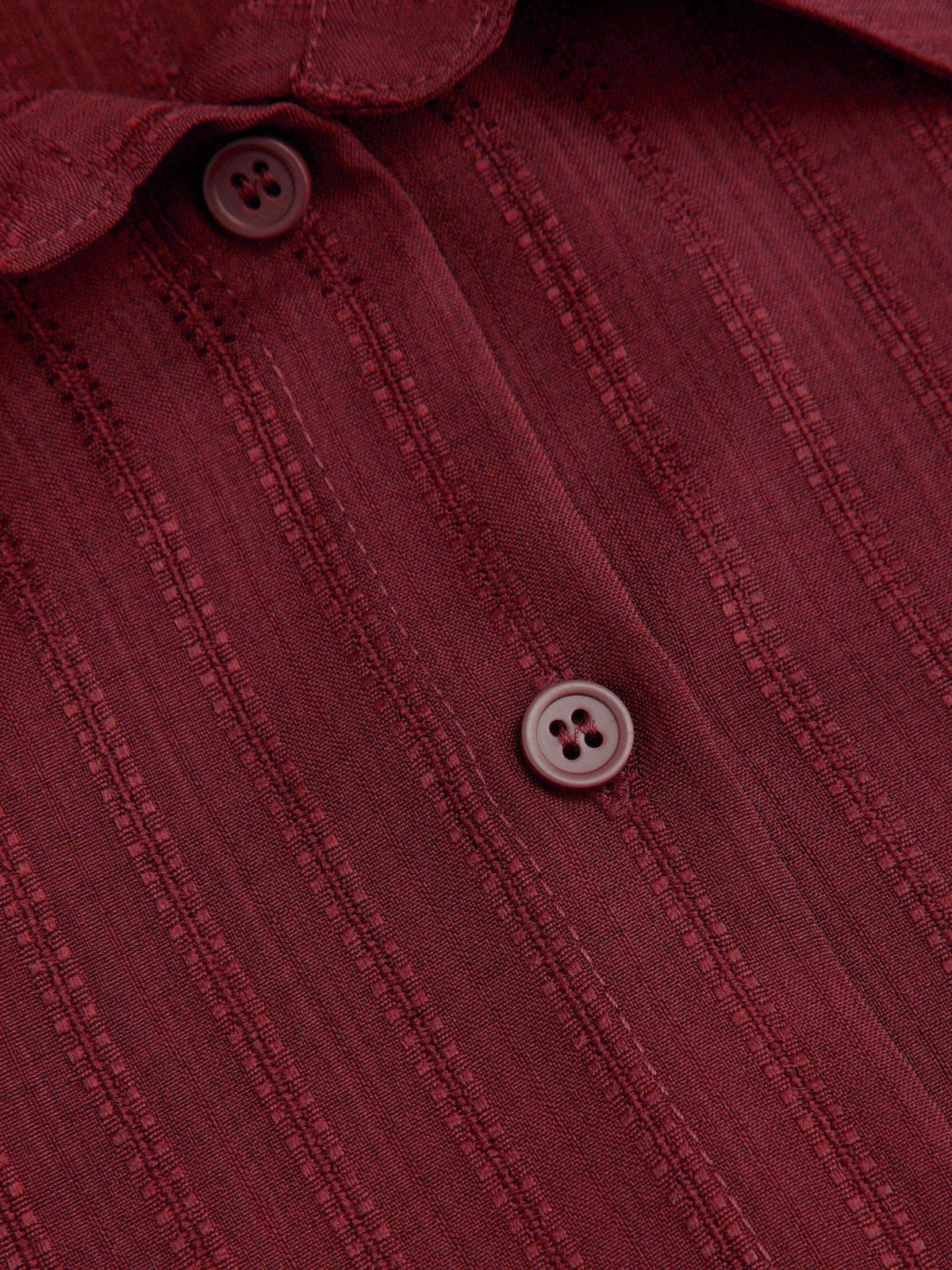 Textured Women's Regular Fit Collar Button-Down Shirt Wine | S67 - view 5