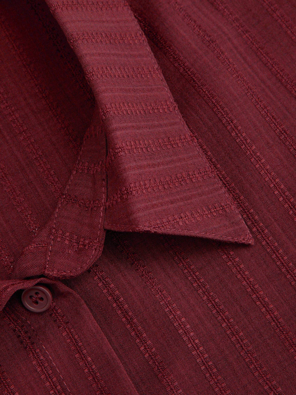 Textured Women's Regular Fit Collar Button-Down Shirt Wine | S67 - view 7